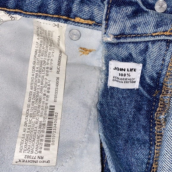 Zara Size 4 Washout Ankle Crop High Rise Denim Jeans - Picture 8 of 14